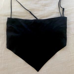 Danielle Bernstein silk handkerchief tie top.